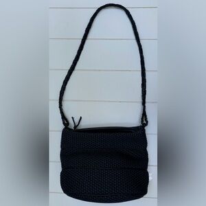 Rare Vintage Bottega Veneta Navy Woven Shoulder Bag